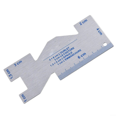 Seam Measuring Gauge Ruler For Quilting And Sewing Projects Ultrathin Aluminum Tool Template close-up with measurements visible