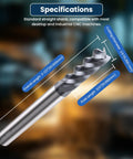 Carbide End Mills Square Mill Bit Set Four Flute TiAlN Coated One Quarter Inch Shank And One Quarter Inch Diameter diagram