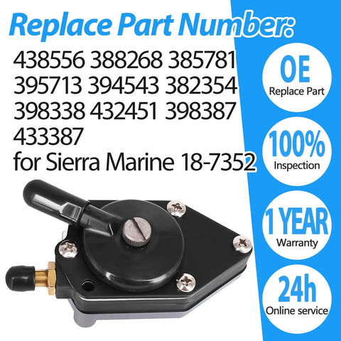 Outboard Fuel Pump For Boat Motors 25 35 50 65 70 75 85 88 90 100 105 115 125 135 140 HP Replaces OE 438556 18-7352 image
