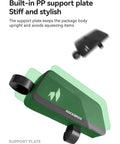 Waterproof Top Tube Bike Frame Bag with Seamless One Piece Construction and Built In Support Plates showing stiff support plate