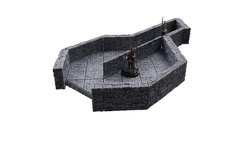 Warlock Tiles Expansion Dungeon Tile III Angles for Tabletop RPGs and Dungeons and Dragons with diagonal stone walls