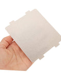 Hand holding heat resistant 10 Pack Microwave Waveguide Mica Sheets Heat Resistant Insulation Covers Fireproof Shield for Kitchen Use