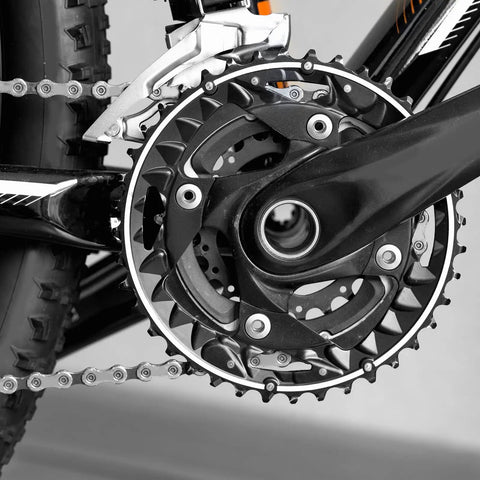 Kickass Heavy Duty 10 Piece 12mm 440C Stainless Steel G10 Precision Bearing Balls in a bicycle crank assembly.