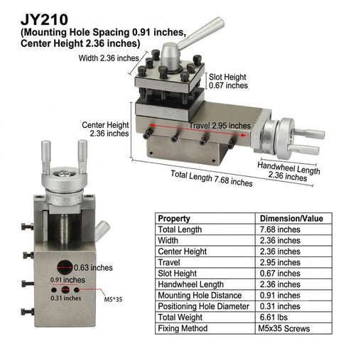 Heavy Duty Lathe Tool Post Assembly Featuring Smooth Cross Slide Motion Plus Dead Nuts Accurate Cast Iron Block Built Tough For Benchtop Hobbyists Handling Tight Spot Machining Jobs