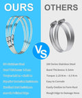 Comparison of 4 inch stainless steel hose clamps, showing 304 vs 200 series benefits.