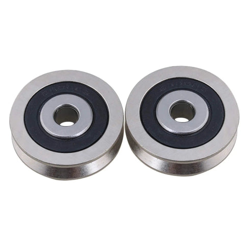 2 Pack Deep V Shaped 6x30x8mm Metal Sealed Bearings For Rail Guides, Pulleys, And Linear Motion Systems, Steel Ball Rolling Wheel Set