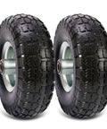 Two Pack 10 Inch Solid Polyurethane Tires For Garden Carts Hand Trucks Lawn Carts And Mowers With Flat Free Wheels