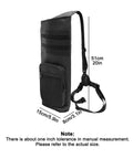 Side view of Ultra Lightweight Back Arrow Quiver for Target Practice, black, 51cm height, Molle system, adjustable carry straps.