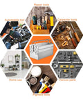 Cantilever Tool Box With Folding Clamshell Design, central focus among various tools and uses, Pro Grade Stainless Steel Grab And Go Portable Storage Carrier For Home Office And Garage, Big 3 And 5 Tier Organizer To Tidy Up Screwdrivers Wrenches Drill Bits And More