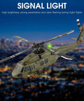 WLtoys K170 RC Helicopter 4CH 2.4GHz with signal lights over cityscape, showcasing night flight capability
