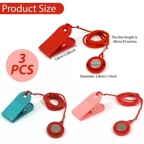 3 Pack Universal Treadmill Safety Keys Magnetic Emergency Stop Key Set Red Blue Pink Color Coded Replacement