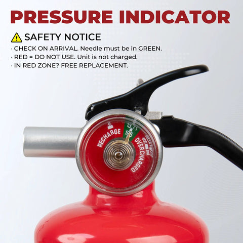 Straight Up Solid Multipurpose Fire Extinguisher, 2.5 LB ABC Fire Safety Kit For Home Kitchen Garage RV And Pickup Truck, Lightweight Ready When Seconds Count Gear