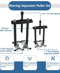 Heavy Duty 14Pc Bearing Puller Set With 5 Ton Capacity Separator Splitter Removal Of Gears Pulleys Steering Wheels Blue Pro Tool Kit, 2" and 3" splitters