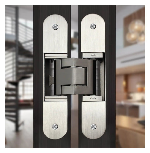Heavy Duty Invisible Hinge For Wooden Doors, 100kg Load, Rust Resistant 304 Stainless Steel, 3D Adjustable Concealed Hinge, TE 540 Style