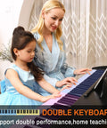 Adult and child playing 88 Key Weighted Keyboard Piano With Hammer Action Built In Speakers Stand And Triple Pedals Pro Grade Real Piano Feel For Home Practice Beginner Lessons Headphone Support Model B83S.