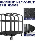 Heavy Duty Panel Push Cart Builds Tough Converts To A Flatbed Dolly, thickened steel frame with 4 metal pipes and non-slip surface.