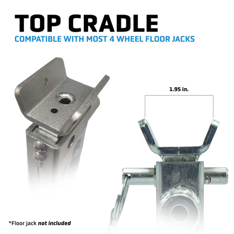 Locking Floor Jack Bar For 3.5 Ton Vehicles, 14 Inch Travel, Lightweight 3 Pound Stand Alternative close-up view
