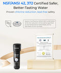 10UA Under Sink Water Filter System Cuts PFAS PFOA And PFOS Lead Chlorine Bad Taste And Odor Connects Directly To Your Faucet Easy Under Counter Install NSF ANSI 42 Certified Filtration 1 Year with certification display