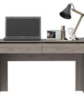 Game Changer Computer Desk With Drawers And Storage Organizer For Home Office Writing Gaming Setup, 47.3 inch, gray finish.