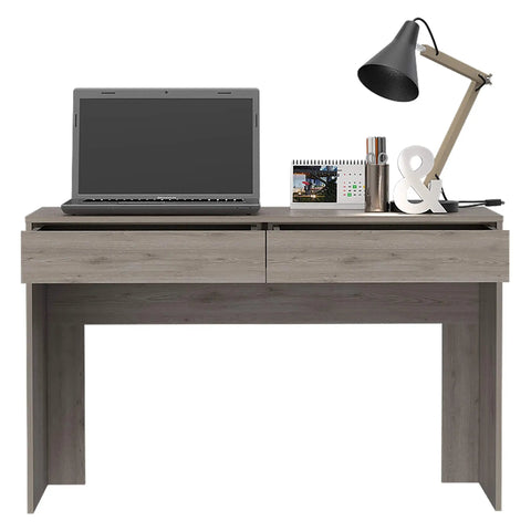 Game Changer Computer Desk With Drawers And Storage Organizer For Home Office Writing Gaming Setup, 47.3 inch, gray finish.