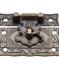 Old School Antique Style Wood Box Hasp Lock Toggle Latch for jewelry boxes, cabinets, and drawers; zinc alloy decorative hardware