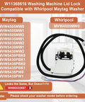 Washer lid lock latch assembly replacement for Whirlpool and Maytag Works With MVW4505MW0 MVW4505MW1 MVW4505MW2 MVW5035MW1 MVW5035MW2 MVW5430MW1 MVW5430MW2 MVW5430PBK0 MVW5430PBK1 MVW5435PBK0