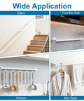 Rock Solid 5 Foot White Industrial Handrail Heavy Duty Galvanized Steel Railing Kit For Indoor And Outdoor Stairs shown in various applications.