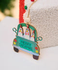 Chickmas Farmhouse Style 3D Wooden Christmas Ornament Four Inch Hanging Chicken Decor Adorable Rustic Holiday Tree Accessory