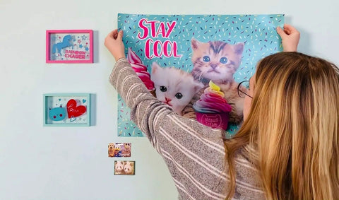 Woman using Magnetic Paint and Primer for Any Surface Water Based 16oz Turn Walls Into A Magnet Friendly Space For Photos Kids Artwork Letters