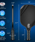 USAPA Approved Carbon Fiber Pickleball Paddles Set For Men And Women showing paddle dimensions and features.