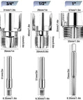 All in One Pipe Threader Kit for One Half, Three Quarters, and One Inch Pipes Internal and External Threading Tool showing thread sizes