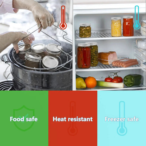 100 Count 70mm Regular Mouth Mason Jar Canning Rings Set, Leakproof Groove Fit, Tinplate Construction, Dishwasher Safe, Refrigerator to Microwave Ready, Perfect for Home Canning and Food Prep in use