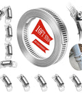 WSWECCL hose clamp kit: 10 ft stainless steel worm gear band with 10 clamps and 10 fasteners for pipes, ducts, tubes