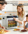 Pro Built 1000W Food Dehydrator With 8 Durable Stainless Steel Trays Plus Quick Setup Timer for effortless drying of fruit and jerky.