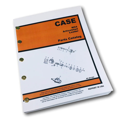 Parts Catalog Manual For W24 Articulated Front End Wheel Loader With Exploded Views OEM Authored Factory Manual cover