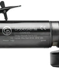 Premium Pro Shop 4 Inch Pneumatic Right Angle Air Grinder Tool Built For Auto Detailing And Metal Works With Rock Hard Motor, side view showing handle and motor.