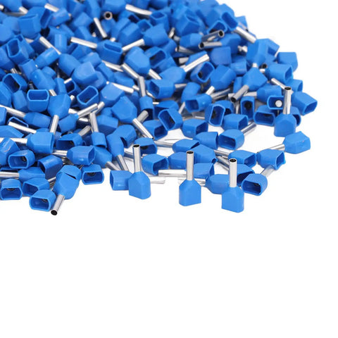 Top Tier 1000 Pcs Insulated Copper Ferrule Kit For TE7508 Terminals Perfect For Crimping AWG 20 Solid Stranded Wires With Safety Insulation For Home And Heavy Machinery Electric Work, blue ferrule connectors