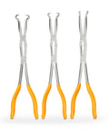Three Piece Double X Hose Grip Pliers Set For Tight Spots And Hard To Reach Hoses Beefy Heavy Duty Alloy Steel With Flush Rivet Build