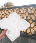 Concrete Paver Molds And Stepping Stone Set For Patio Pathway DIY Garden Decor Durable Plastic Cement Molds held in hand