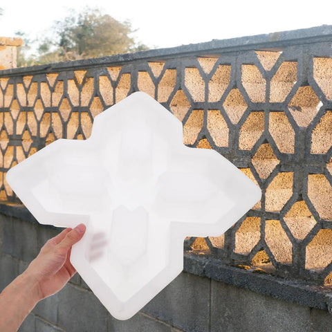 Concrete Paver Molds And Stepping Stone Set For Patio Pathway DIY Garden Decor Durable Plastic Cement Molds held in hand