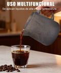 Real Heavy Duty Ceramic Pour Over Coffee Dripper Fits Standard Number Two And Four Paper Filters 15 Ounce Size pouring coffee into a glass.