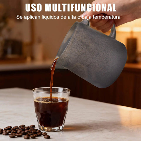 Real Heavy Duty Ceramic Pour Over Coffee Dripper Fits Standard Number Two And Four Paper Filters 15 Ounce Size pouring coffee into a glass.
