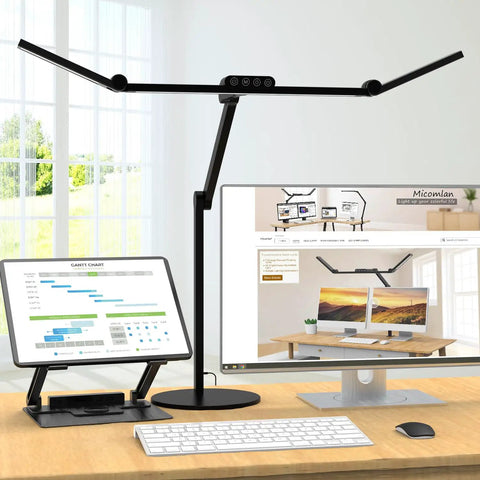 Architect Desk Lamp With Lit Atmosphere Lighting And Rotatable Swing Arm 24W Adjustable LED Desk Light For Home Office