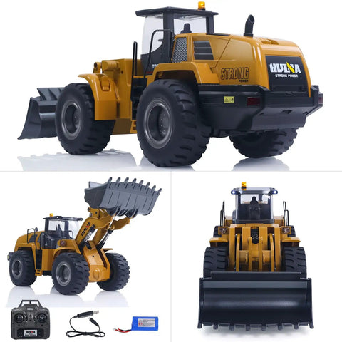 1 To 14 Scale RC Loader With Electric Lifting System, Dope Realistic Lights And Sound shown from different angles