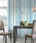 Dining room with Tan Watercolor Stripe Peel And Stick Wallpaper Roll 20.5 Inch Wide By 16.5 Foot Long Removable Easy Install