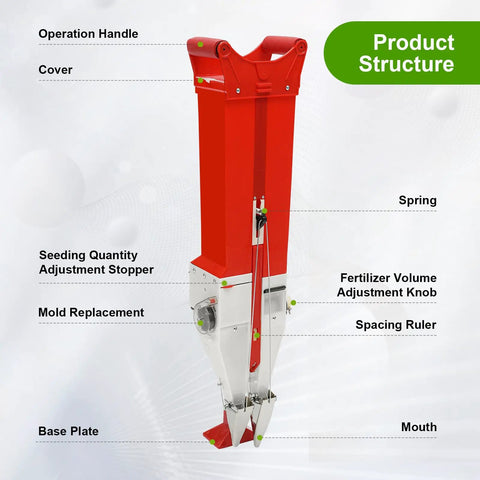 Adjustable Handheld Garden Seeder For Corn Peanuts And Soybeans with Double Cylinder Seed and Fertilizer Delivery Planter