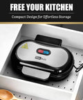 FineMade Double Mini Grill Maker stored in a kitchen drawer, showcasing its compact design for easy organization.