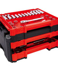 230 Piece Hand Tool And Socket Set With 3 Drawer Tool Box for Auto Repair and Home Projects, top view of socket arrangement