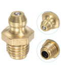 Brass Straight Grease Fittings Set for 5/16-24 Thread, 10mm wide hydraulic fittings, close-up view of 20-piece kit component