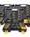 Top Notch 43 Pcs Magnetic Screwdriver Kit Slotted Phillips Hex And Torx Bits Perfect For Delicate Electronic Fixes Serious DIY Work And Pro Jobs To Get It Done Flawless Total Game Changer For Any Toolbox. Black and yellow 43-piece magnetic screwdriver kit in a carrying case.
